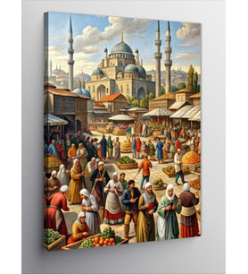 Kanvas Tablo Osmanlı Zamanı Pazar