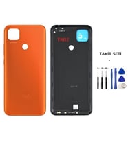 Xiaomi Redmi 9C FULL Kasa Arka Kapak Yan Tuş Takımı TURUNCU - TAMİR SETİ