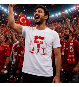 BK Gift Kişiye Özel Türkiye Taraftar Temalı 2026 Dünya Kupası Tasarımlı Tişört-6, Tek Yürek Milli Takım Ruhu
