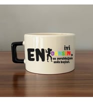 En İyi Dansın Baskılı Kadınlar Günü Siyah Kulplu C Fincan