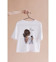 Kız Karakter Tasarımlı Tişört Kişiye Özel ( Unisex - Büyük - Çocuk )