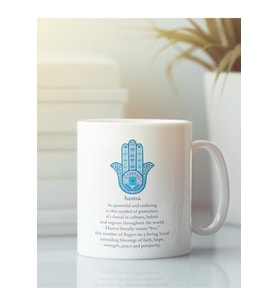 Beyaz Kupa Bardak Hamsa Fatımanın Eli Meditasyon Yoga
