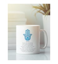 Beyaz Kupa Bardak Hamsa Fatımanın Eli Meditasyon Yoga