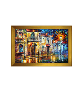 Manzara Temalı Kanvas Tablo 80 x 110 cm Gold Çerçeve