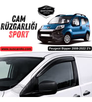 Peugeot Bipper 2008-2022 Uyumlu Mugen Cam Rüzgarlığı Seti Piano Black 2'li İthal Parlak Siyah