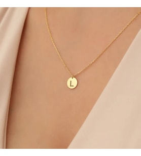 Kişiye Özel 925 Ayar Gümüş Minimal Harf Kolye (Gold)