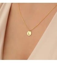 Kişiye Özel 925 Ayar Gümüş Minimal Harf Kolye (Gold)