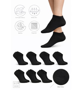 6 Çift Bambu Patik Çorap – Nefes Alan, Yumuşak Dokulu, Günlük Kullanım
