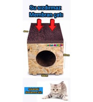 Ahşap Kedi Yuvası ve Mama Kabı Seti, Rahat ve Şık Tasarım