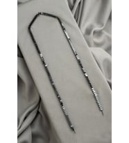 Hematit Doğal Taş Parlak Füme Yassı Yatay Kare 3x4mm Dizi