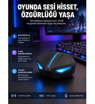 Tam Kablosuz Oyuncu Kulaklığı 5.0 Bluetooth LED Kontrollü Yeni Nesil