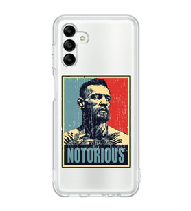 Samsung Galaxy A04S Uyumlu Conor Mcgregor Notorious Desenli Şeffaf Telefon Kılıfı