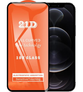 Apple Uyumlu   iPhone 12 Pro Ekran Koruyucu 21D Tam Kaplayan Kavisli