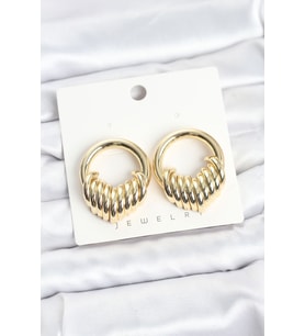 Northcity Pirinç Gold Renk Halka Sarmal Model Vintage Kadın Küpe 5886
