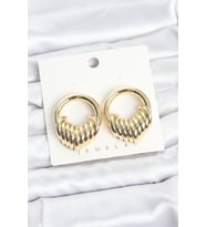 Northcity Pirinç Gold Renk Halka Sarmal Model Vintage Kadın Küpe 5886