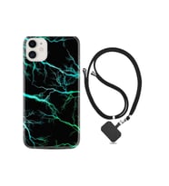 Apple Iphone 13 Mini Kılıf Silikon Desen Boyun Askılı Green Thunder 1693