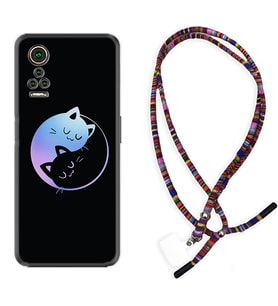 General Mobile GM 21 Pro GM 22 Pro Plus Kılıf Boyun Asklı Rasta Silikon Love Cats 1604