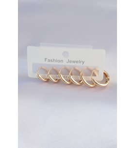Pirinç Gold Renk Oval Küpe Seti 5886 - HPSBYI4645-7882