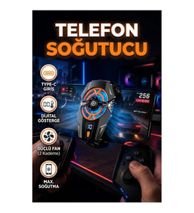 Type-C Bağlantılı Telefon Soğutucu Radyatör – 2 Kademeli Dijital Kontrollü