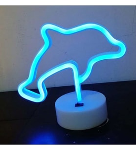 Neon Işık Gece Lambası Ev için Neon Lamba Yunus Balığı Duvar Dekoru