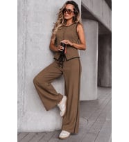 Kadın Kolsuz önü Düğmeli Yelek Ve Pantolon Ikili Takım