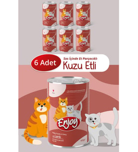Enjoy Kuzu Etli Kedi Konservesi Sos İçinde Et Parçacıklı 400 Gr x6