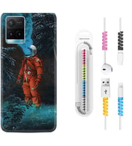 Vivo Y11S Y21S Y20 Y20S Y70 Kılıf Kablo Koruma Spiral Silikon Astronot Smoke 1769