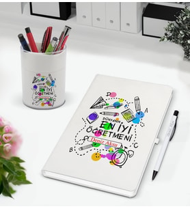 BK Gift Kişiye Özel İsimli Öğretmenler Günü Tasarımlı Defter Kalem ve Kalemlik Hediye Seti, Öğretmene Hediye, Öğretmenler Günü - 14