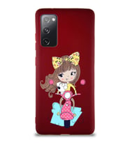 Samsung Galaxy S20 FE Soft Premier Kapak Vespagirl Tasarımlı Silikon Kılıf - Mürdüm (Şeffaf)