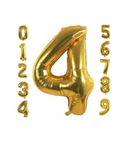 4 Yaş Rakam Gold Folyo Balon 34" Inc 76 cm