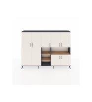 Arges Dolap 13 Raflı 7 Kapaklı 220x30x163 Antrasit-Aytaşı/Çam