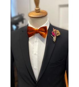 Kiremit Kadife Düz Papyon P1706
