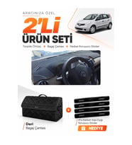 e-biz NİSSAN NOTE E11 (2005-2009) Uyumlu Torpido Örtüsü + Deri Bagaj Çantası Seti - Siyah - NI010