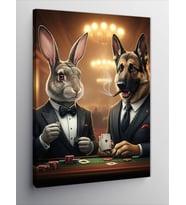 Kanvas Tablo Poker Oyuncusu Hayvanlar