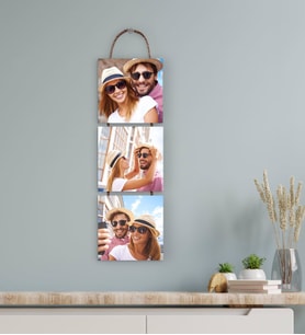 BK Gift Kişiye Özel Fotoğraflı 3 Parça İpli Ahşap Tablo Seti-1