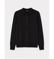 LCW Comfort Siyah Polo Yaka Kadın Triko Kazak