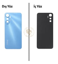 Infinix Hot 20 Mavi Uyumlu Arka Kapak Arka Cam Batarya Pil Kapağı Lazer Kesim Back Cover