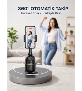 Northcity Yapay Zeka Destekli 360 Derece Dönen Masaüstü Telefon Sabitleyici - Akıllı Yüz Takipli Gimbal Stand