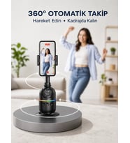 Northcity Yapay Zeka Destekli 360 Derece Dönen Masaüstü Telefon Sabitleyici - Akıllı Yüz Takipli Gimbal Stand