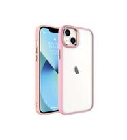 Apple iPhone 14 Uyumlu Kılıf Zore Krom Kapak (Açık Pembe)