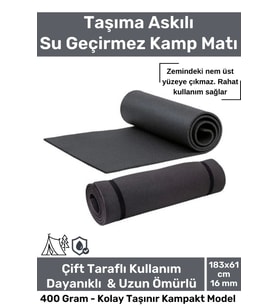 Taşıma Askılı Su Geçirmez Konforlu Kalın Rahat Çift Taraflı Çadır Uyku Yer Minderi 16mm Kamp Matı