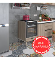 Kenzlife ankastre modülü kabini erbiyum crd fırın ocak dolabı özel boy ayarlı ayaklı kapaklı (Karışık)