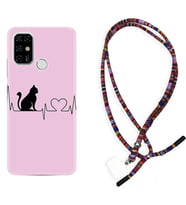 Casper E30 F20 X20 Kılıf Boyun Asklı Rasta Silikon Pink Cat Heart 1303