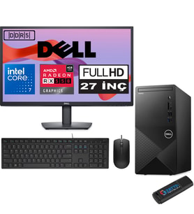 Dell Vostro 3030 mt Intel Core I7 12700 24GB Ddr5 1tb SSD 27" Fhd Windows 11 Pro Amd RX550-4GB Masaüstü Bilgisayar 27N3030I7RX550P13 + Zetta USB Bellek