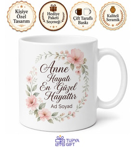 Anne Hayatı En Güzeli Kahve Kupası Hediye Bardak