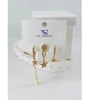 Zirkon Taşlı Üçlü Kombin Küpe - Kp00068