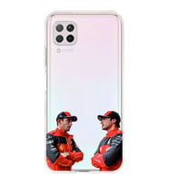 Huawei P40 Lite Uyumlu Carlos Sainz ve Charles Leclerc Formula 1 Desenli Şeffaf Kılıfı