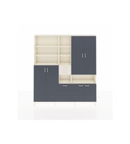 Arges Dolap 17 Raflı 2 Çekmeceli 7 Kapaklı 220x30x243 Aytaşı-Antrasit/Aytaşı