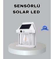 Üç Modlu Güneş Enerjili Duvar Lambası 1800mAh Bataryalı ve Hareket Sensörlü