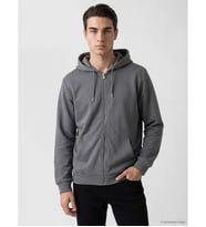 LCWAIKIKI Classic Antrasit Kapüşonlu Erkek Fermuarlı Sweatshirt